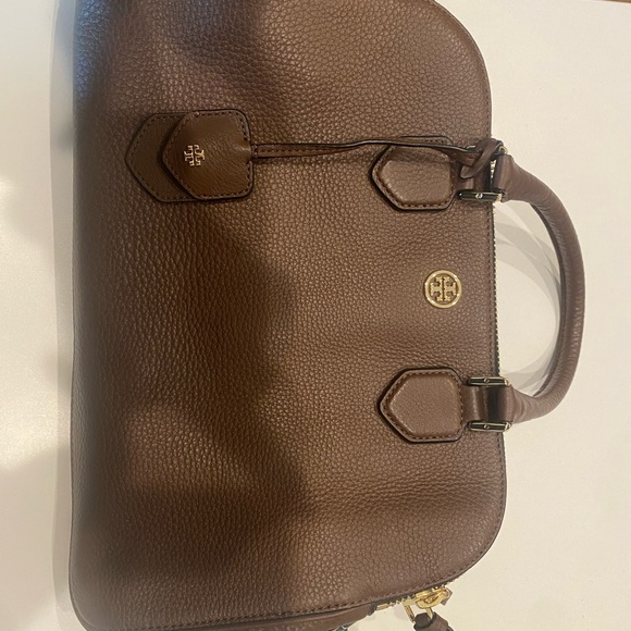 Brown Tory Burch 3 pocket tote - Picture 1 of 8